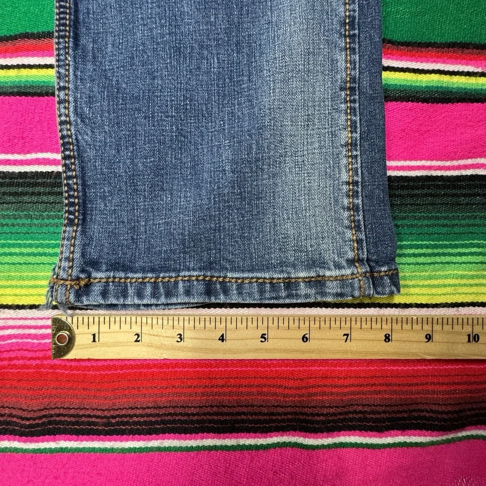 Wrangler Retro Slim Straight Jeans Men's 35x36 (Fits 34x34) Blue Western Faded